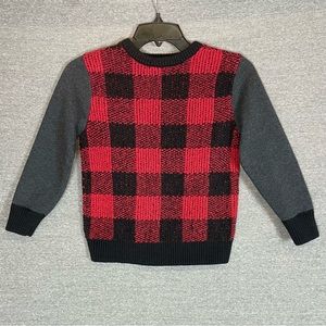 Boys Cat & Jack Buffalo Checkered Sweater - Size S 6/7